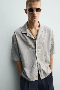 EMBROIDERED LEAF JACQUARD SHIRT