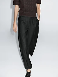 Barrel fit trousers with elasticated waistband