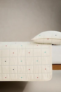 KIDS' CHECKERED AND POLKA DOT BEDSPREAD