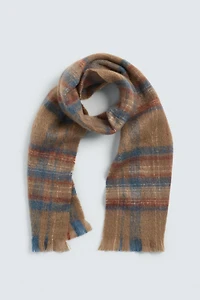 BRUSHED PLAID SCARF