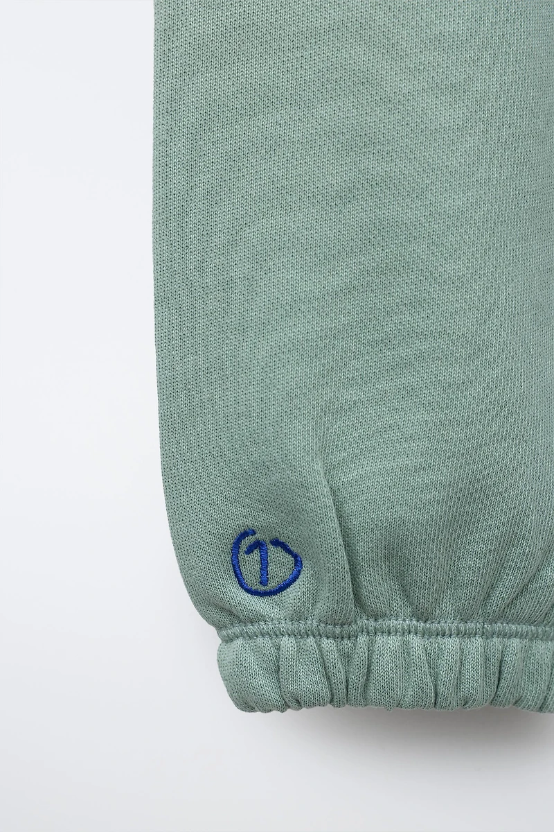 EMBROIDERED BALLOON PLUSH PANTS