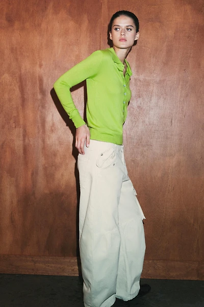 FINE KNIT WOOL POLO SHIRT