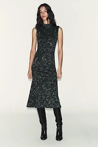 METALLIC THREAD JACQUARD DRESS