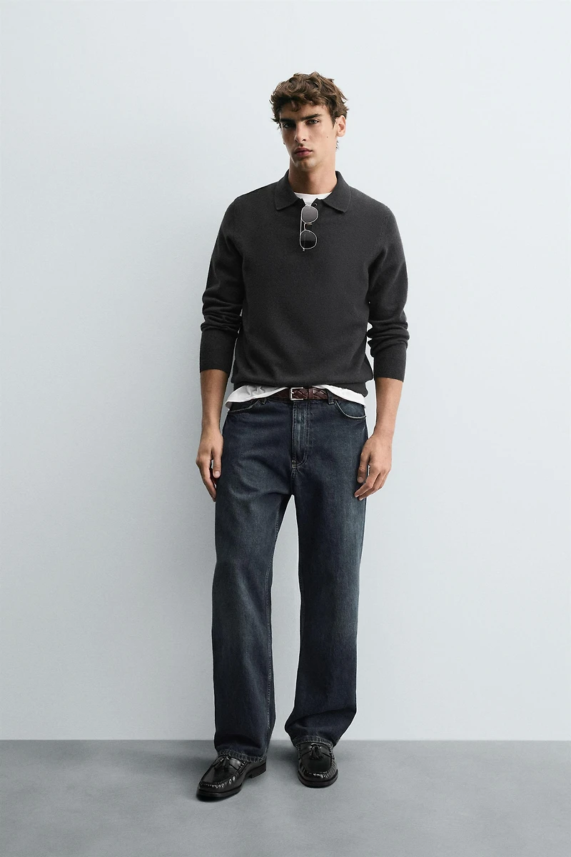 WOOL-CASHMERE KNIT POLO SHIRT