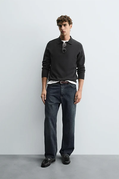 WOOL-CASHMERE KNIT POLO SHIRT