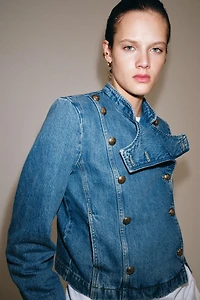 ZW COLLECTION SHOULDER PAD DENIM JACKET