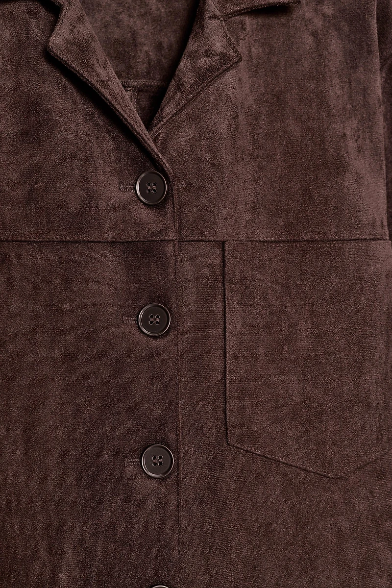 FAUX SUEDE OVERSHIRT