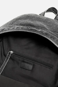 SAC À DOS EN DENIM EFFET DÉLAVÉ