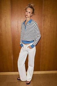 STRIPED KNIT POLO