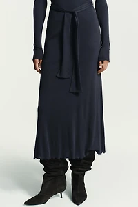 DOUBLE BELT EFFECT TIE DRESS