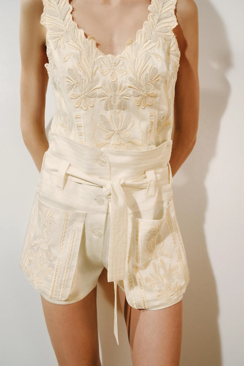 ZW COLLECTION EMBROIDERED BERMUDA SHORTS