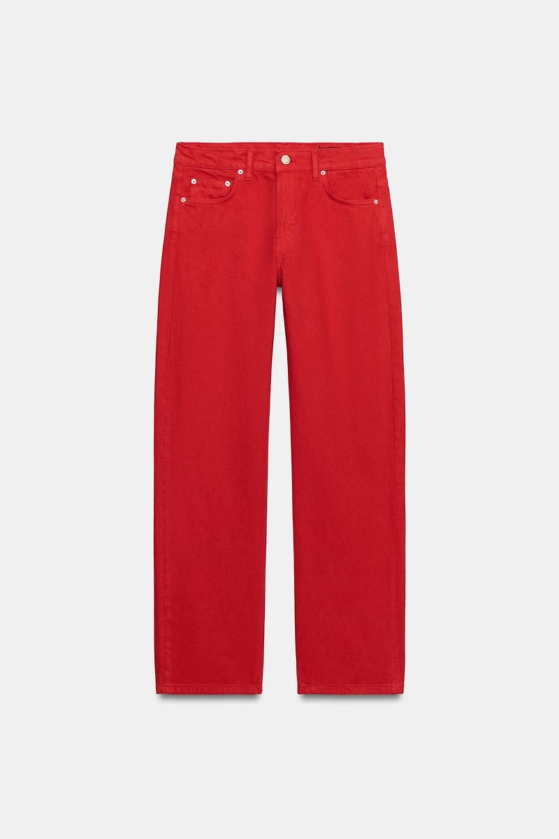 ZW COLLECTION MID-RISE STRAIGHT LEG JEANS