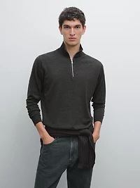 Quarter-zip knit sweater