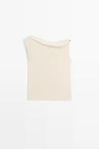 Asymmetric drop sleeve top