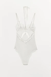 SILK BLEND LACE BODYSUIT