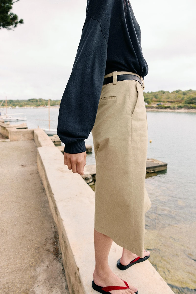 LONG BELTED SHORTS