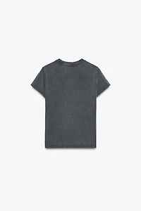 WASHED EFFECT RHINESTONE T-SHIRT