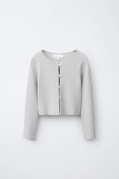 RIBBED KNIT CARDIGAN