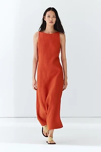 100% linen halter dress