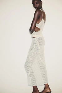 JUPE MIDI DENTELLE CLOUS