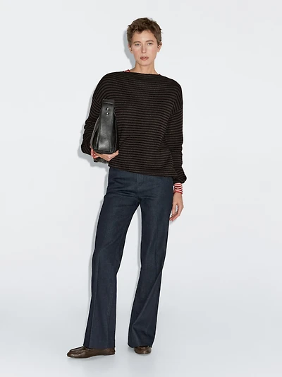 100% wool striped knit sweater