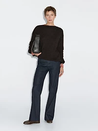 100% wool striped knit sweater