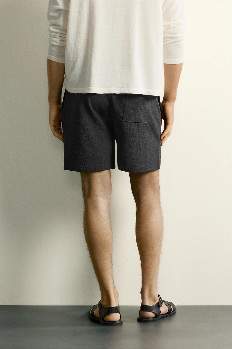 COMFORT SEERSUCKER REGULAR FIT SHORTS
