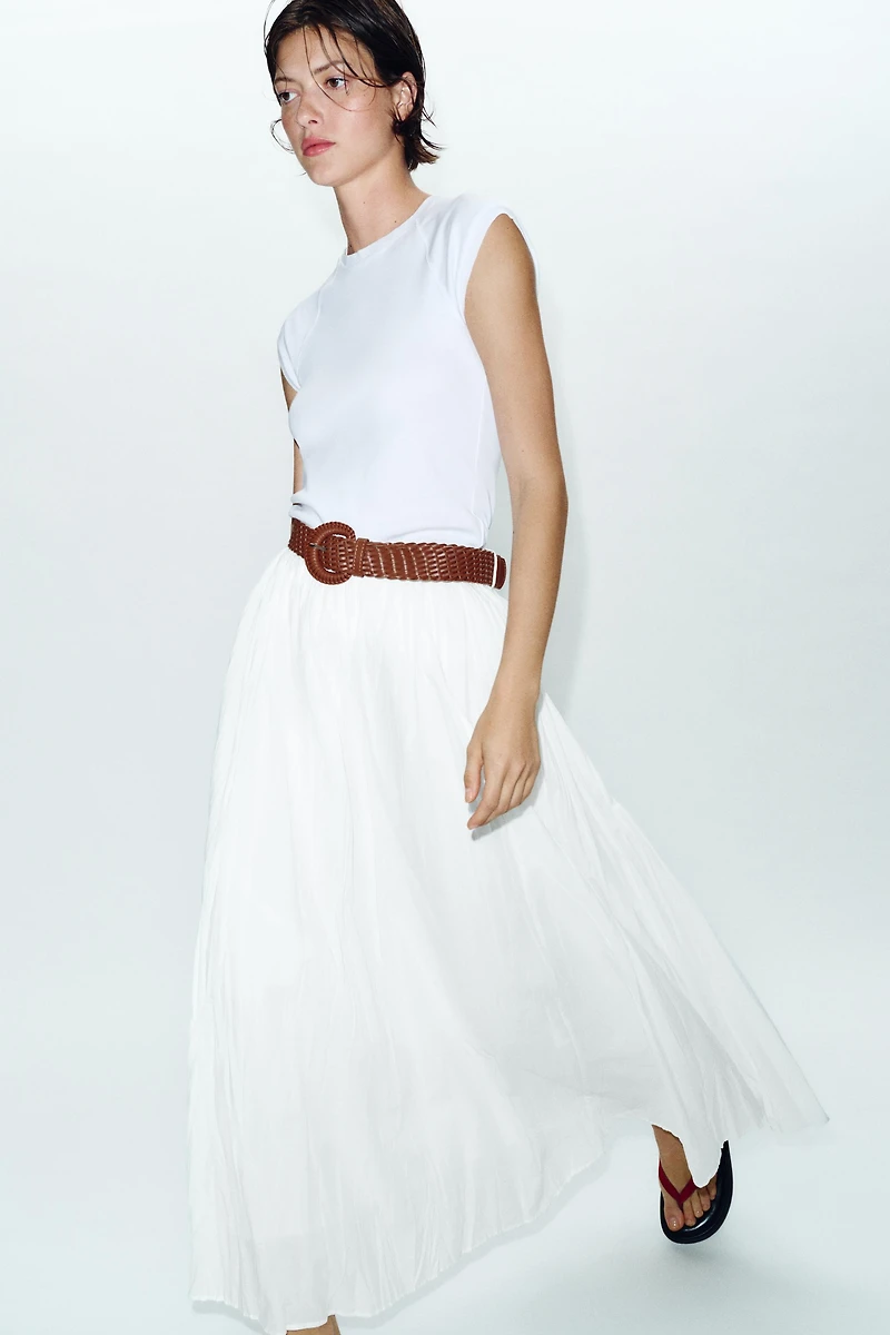 BELTED MIDI SKIRT