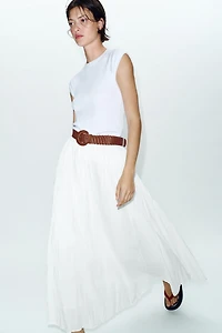 BELTED MIDI SKIRT