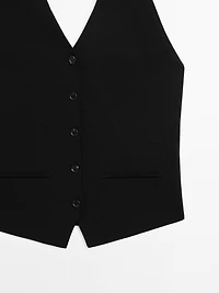 Knit halter neck waistcoat