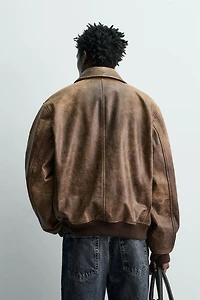 VINTAGE EFFECT LEATHER JACKET