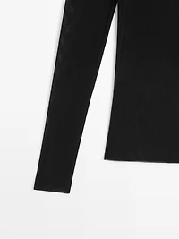 Semi-sheer long sleeve T-shirt