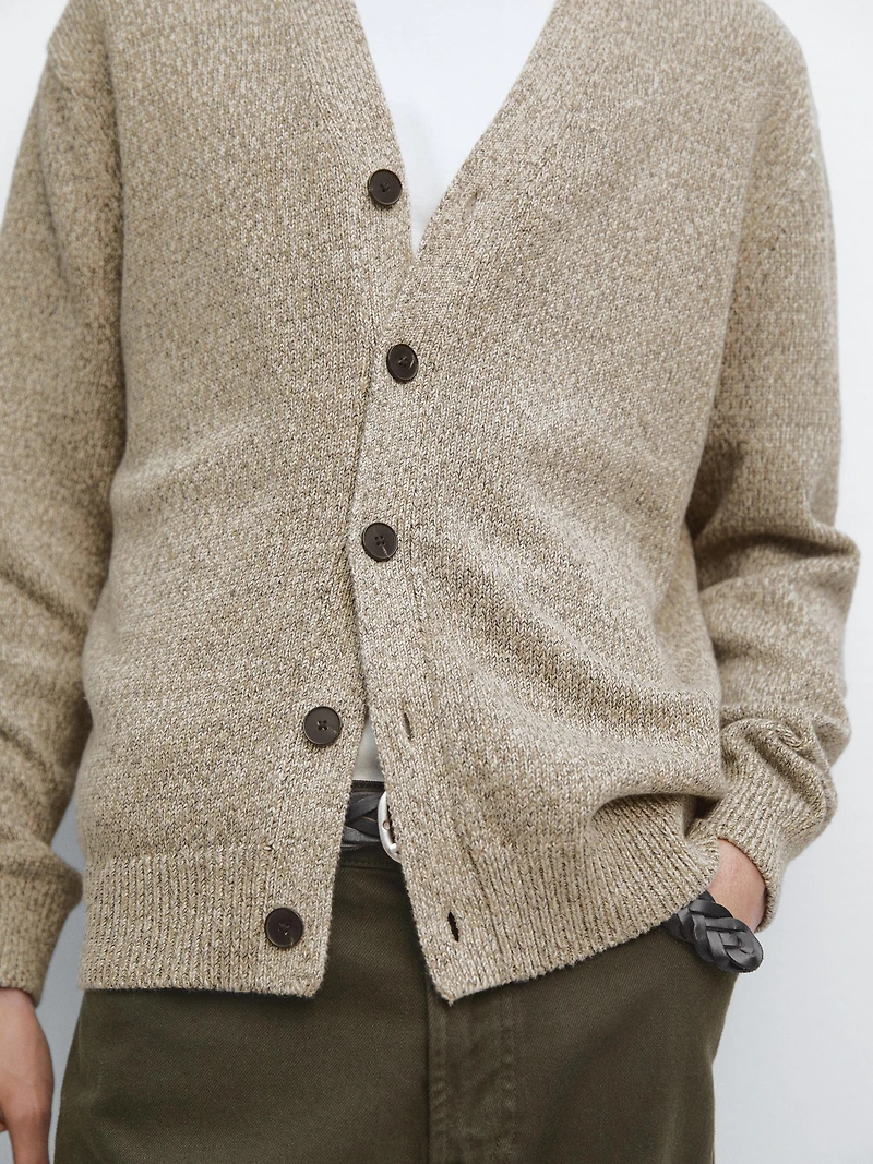 Cotton knit cardigan with buttons