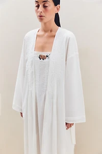 COTTON PINTUCK ROBE