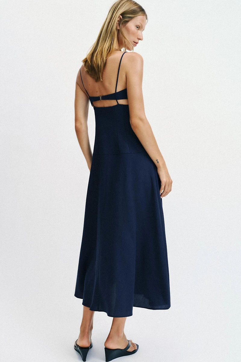 CUT OUT STRAPPY MIDI DRESS