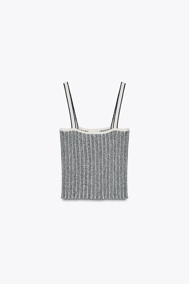 TOP EN MAILLE COUPÉ RAYURES