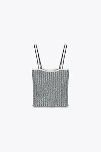 TOP EN MAILLE COUPÉ RAYURES
