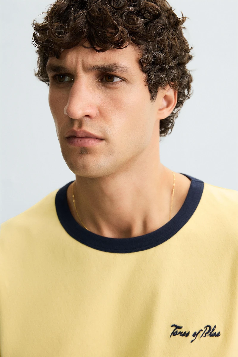 WASHED RIB EMBROIDERED T-SHIRT
