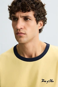 WASHED RIB EMBROIDERED T-SHIRT