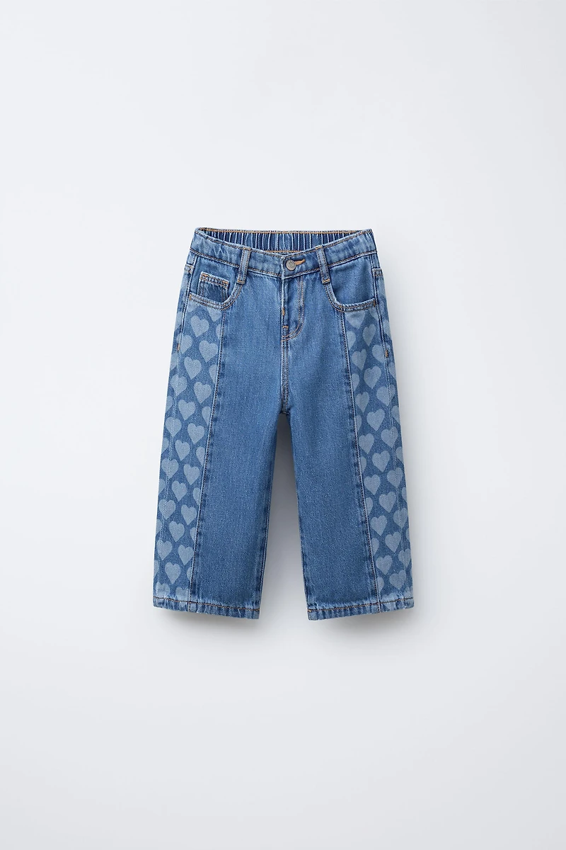 JEAN STRAIGHT IMPRIMÉ CŒURS