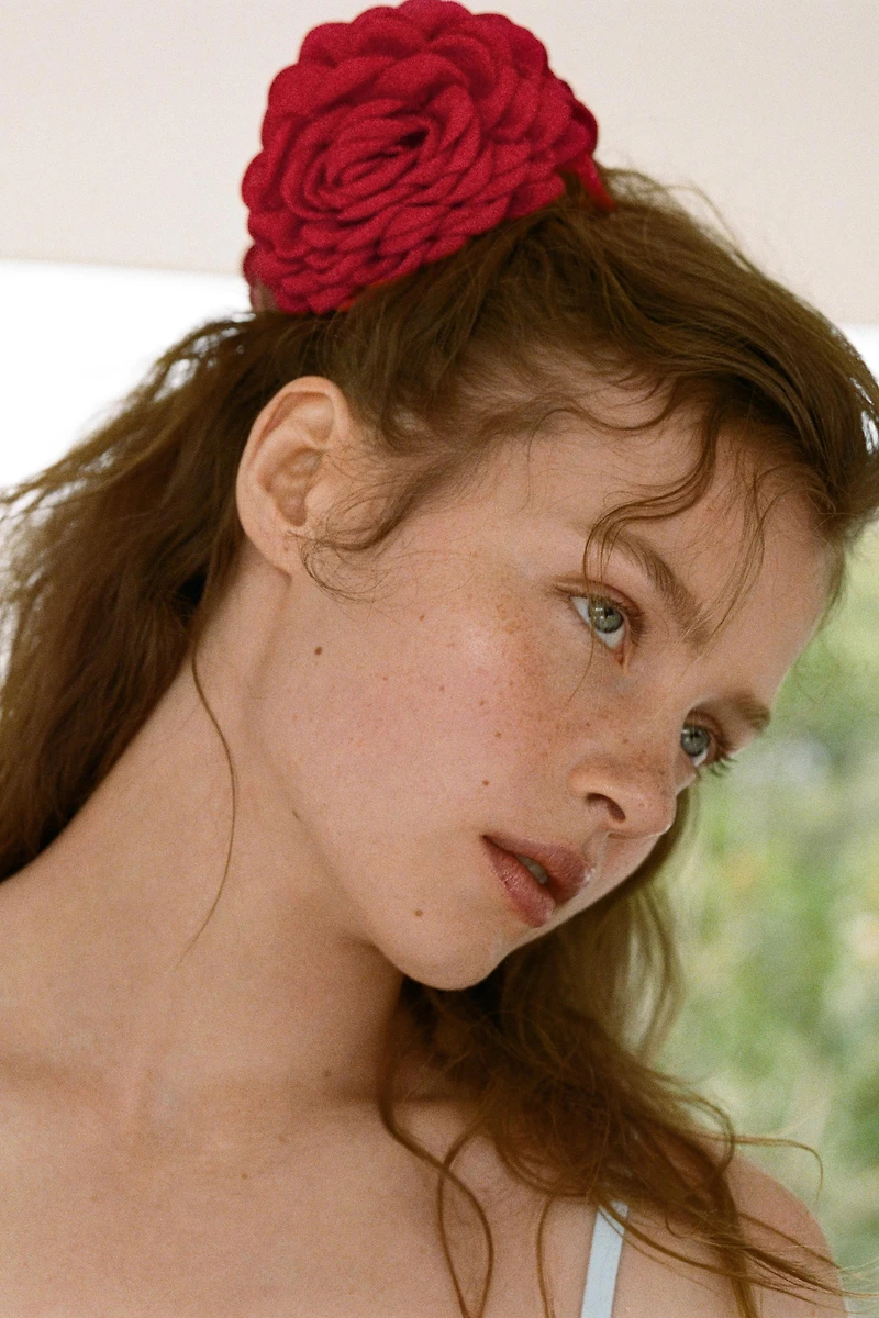 FLOWER FABRIC HAIR CLIP