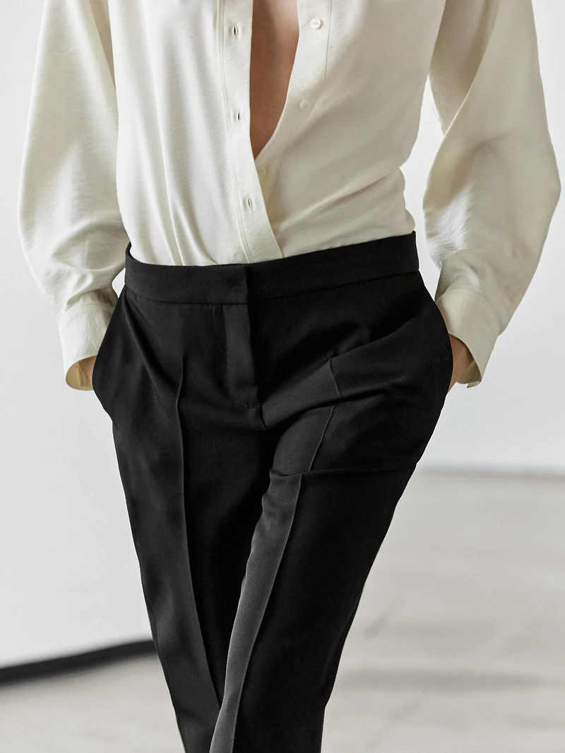 Pantalon de tailleur en crêpe