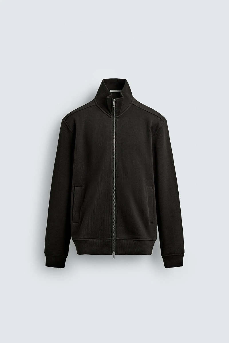 RIBBED ZIP JACKET