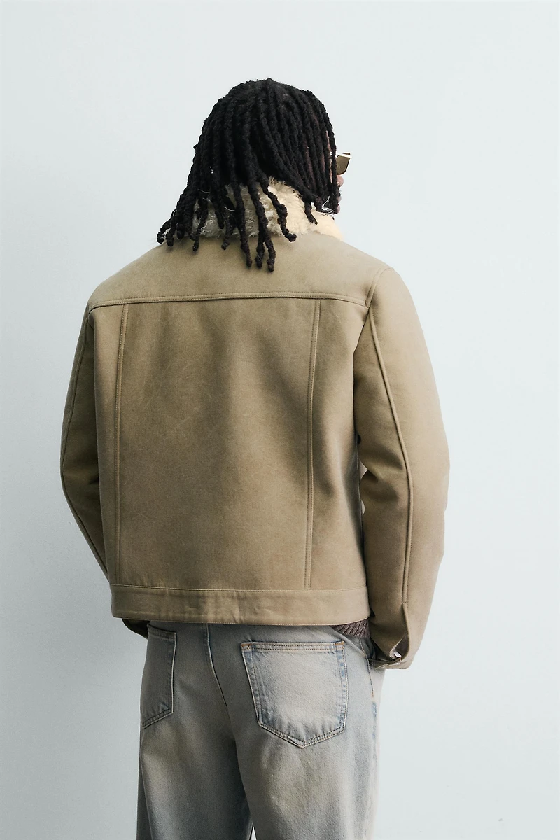 COMBINED FAUX FUR COTTON JACKET