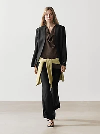 Asymmetric cowl neck top