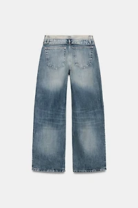 JEAN TRF TAILLE MI-HAUTE À CEINTURE PLIÉE