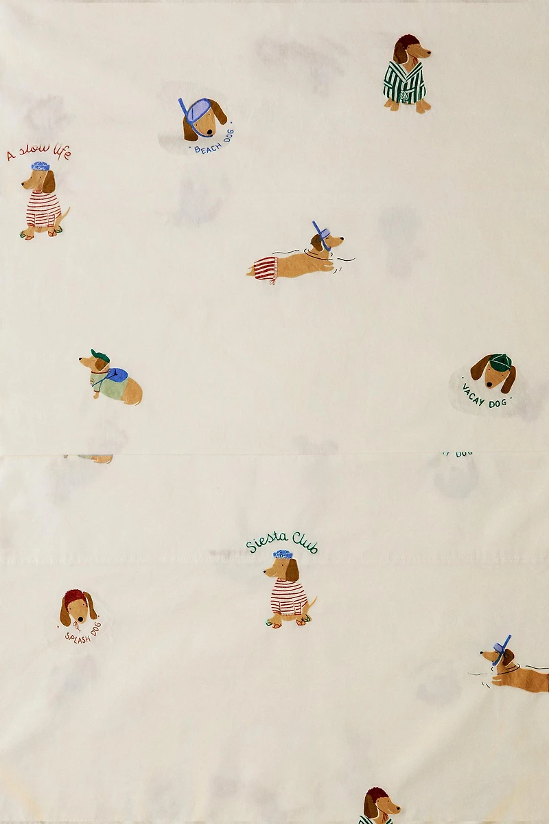 KIDS' DOG PRINT FLAT SHEET