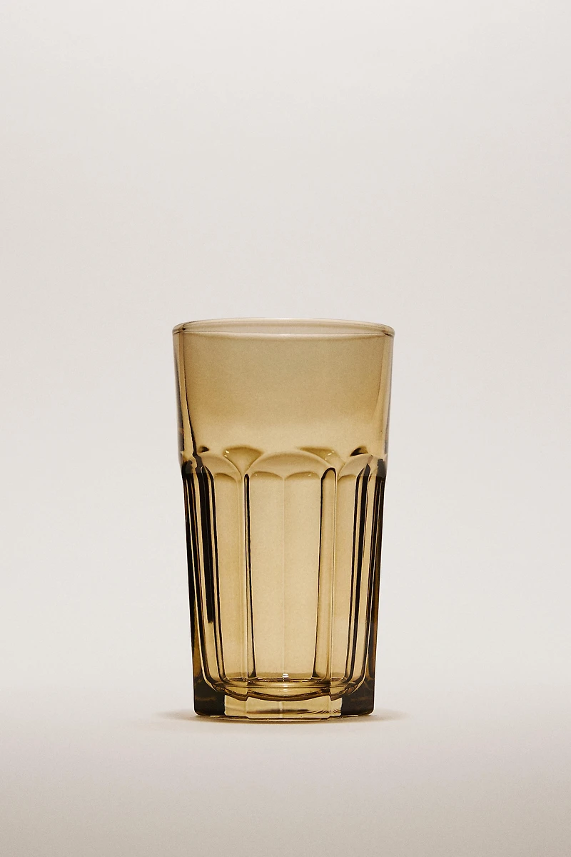 RAISED DESIGN GLASS TUMBLER