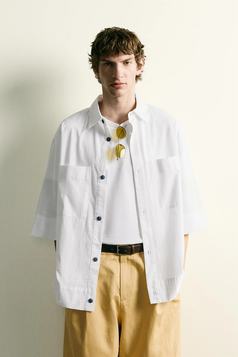 STRIPED BOXY FIT SHIRT