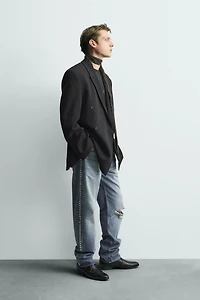 VESTE CROISÉE DE COSTUME À RAYURES TENNIS ÉDITION LIMITÉE